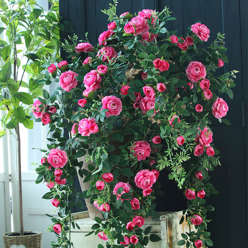 Rosas artificiales de 50" para jardín, balcón y terraza - Rojo