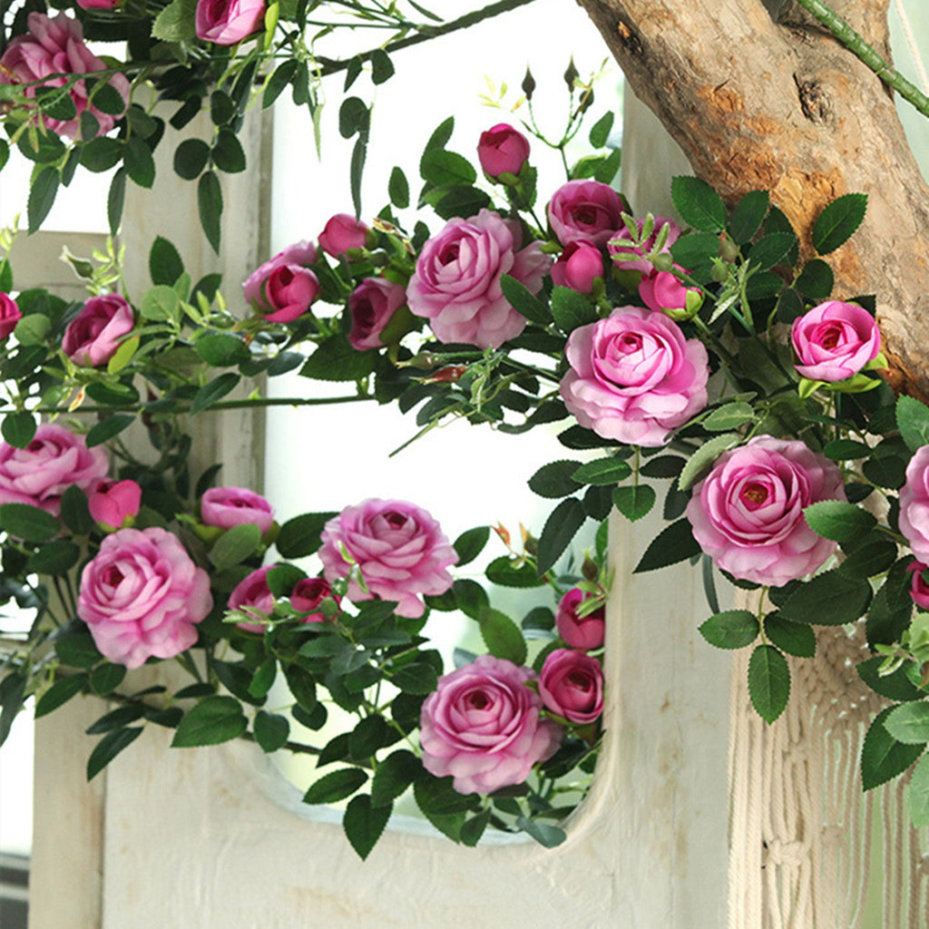 Rosas artificiales de 50" para jardín, balcón y terraza - Rosa claro