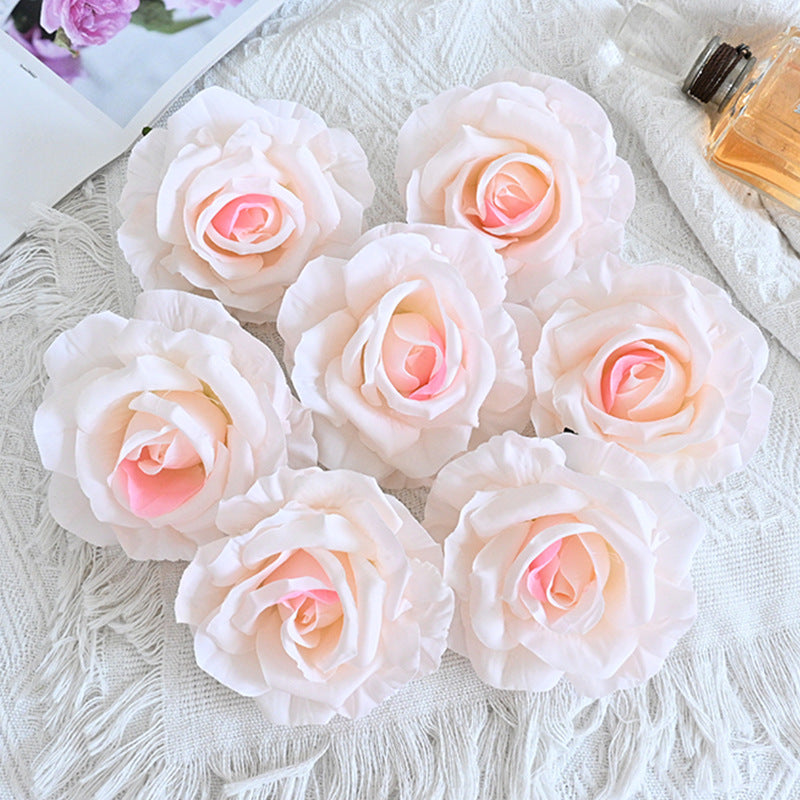 Rosas artificiales de 4" x 4" 7 piezas para bodas y eventos - Summer amarillo