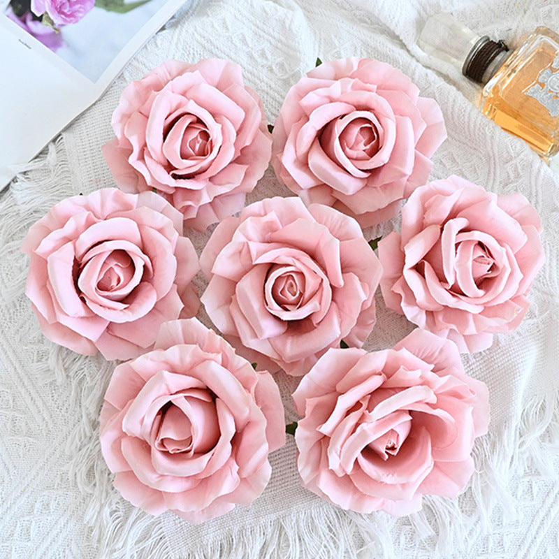 Rosas artificiales de 4" x 4" 7 piezas para bodas y eventos - Dark rosa