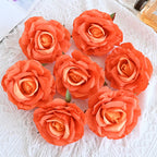 Rosas artificiales de 4" x 4" 7 piezas para bodas y eventos - Morado/azul