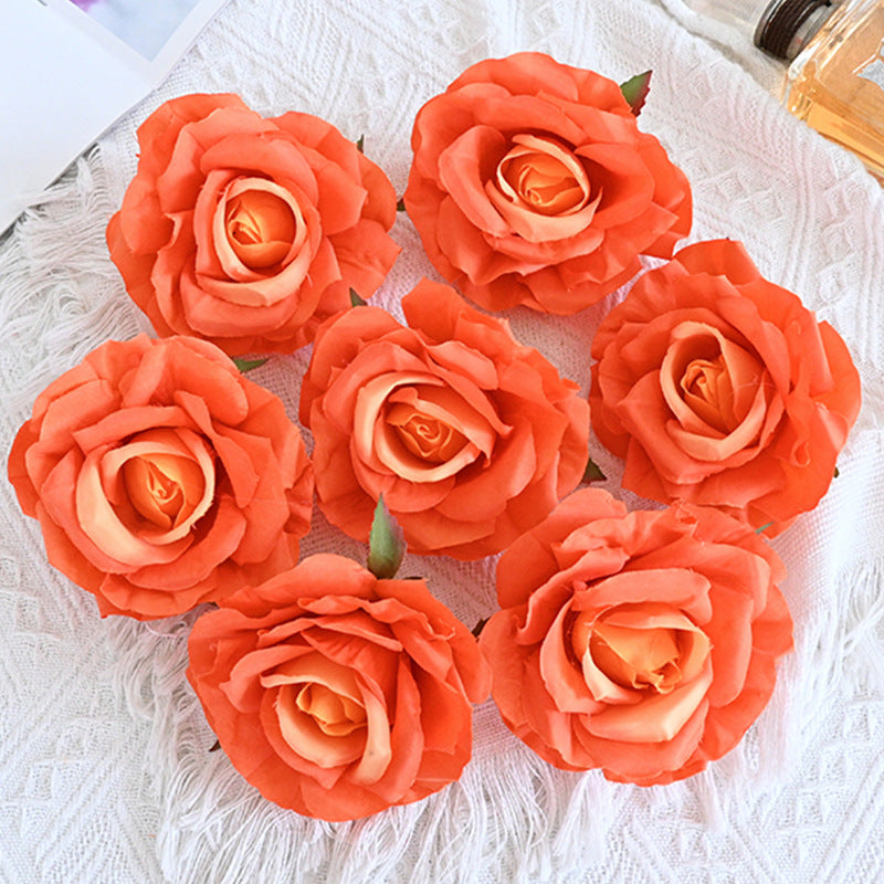 Rosas artificiales de 4" x 4" 7 piezas para bodas y eventos - Morado/azul