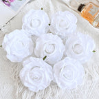 Rosas artificiales de 4" x 4" 7 piezas para bodas y eventos - Deep champán