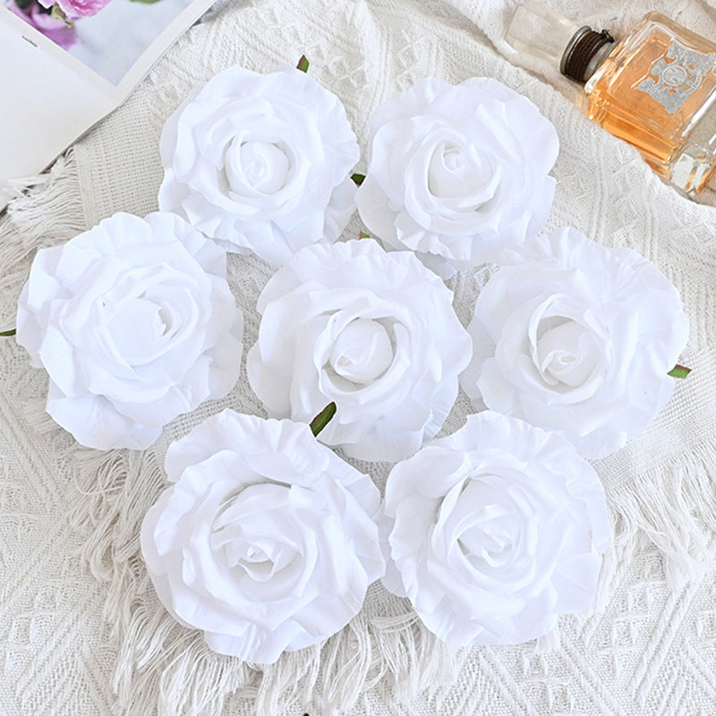 Rosas artificiales de 4" x 4" 7 piezas para bodas y eventos - Deep champán