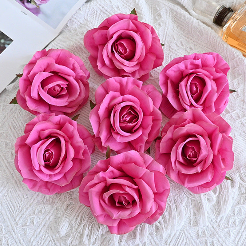 Rosas artificiales de 4" x 4" 7 piezas para bodas y eventos - Naranja