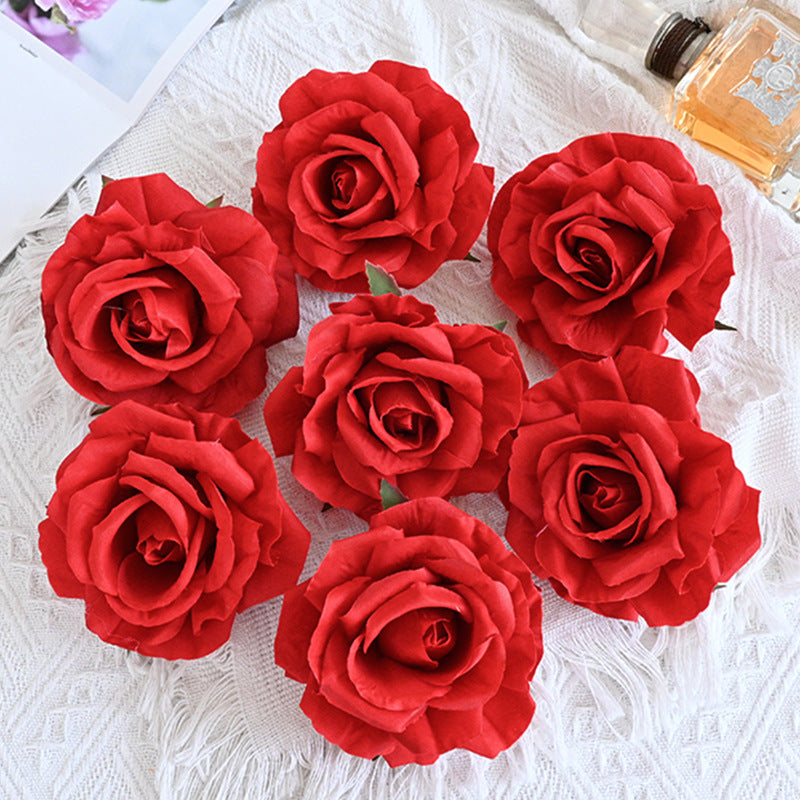 Rosas artificiales de 4" x 4" 7 piezas para bodas y eventos - Fucsia