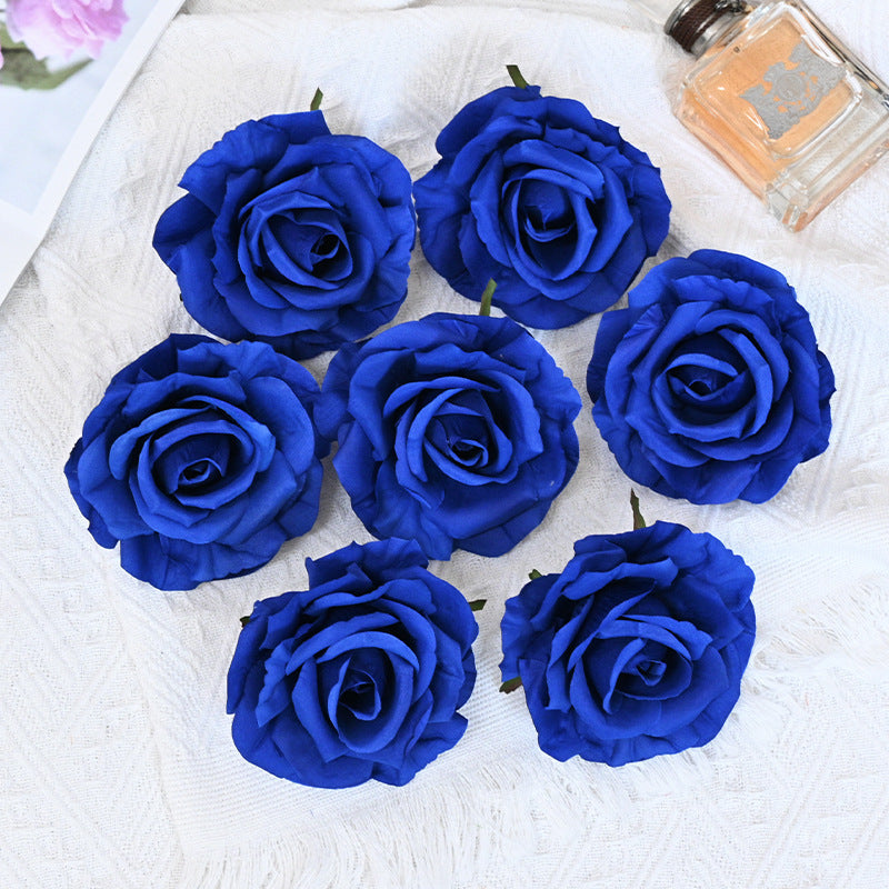 Rosas artificiales de 4" x 4" 7 piezas para bodas y eventos - Burdeos