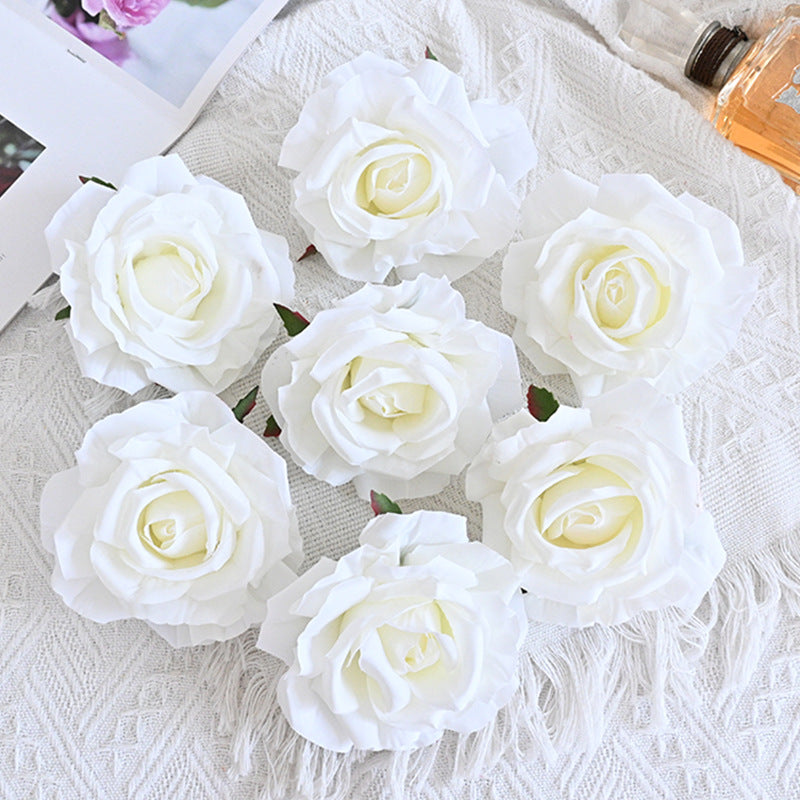 Rosas artificiales de 4" x 4" 7 piezas para bodas y eventos - Autumn amarillo