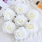 Rosas artificiales de 4" x 4" 7 piezas para bodas y eventos - Autumn amarillo