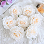 Rosas artificiales de 4" x 4" 7 piezas para bodas y eventos - Light coffee