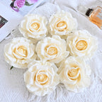 Rosas artificiales de 4" x 4" 7 piezas para bodas y eventos - Navy