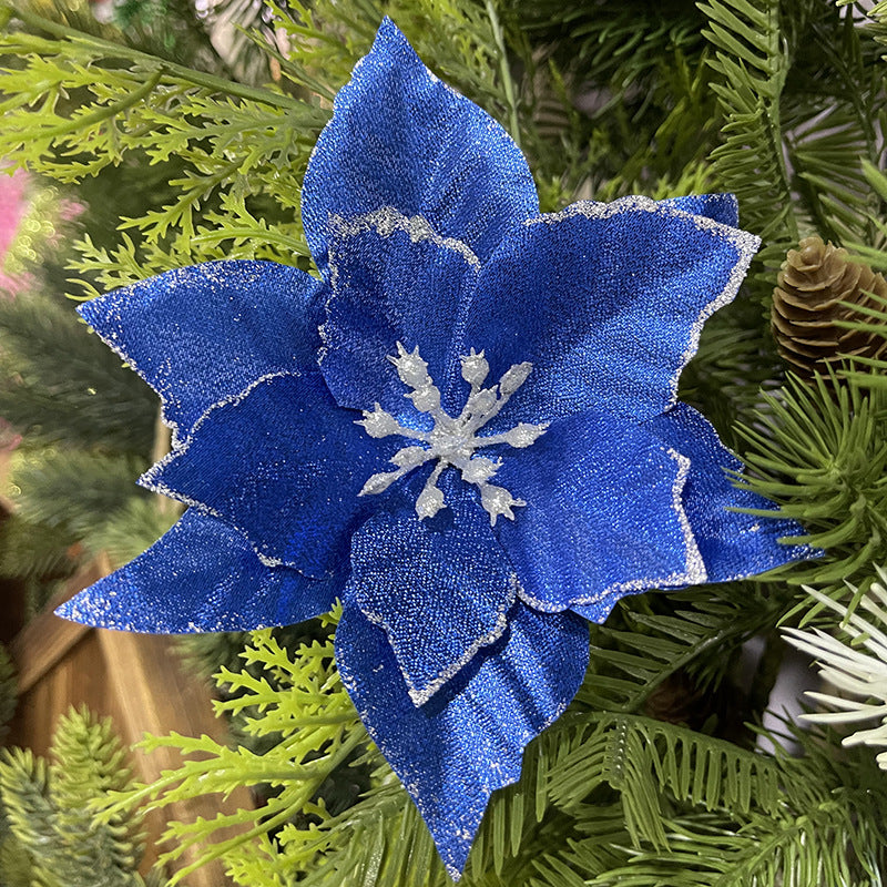 Flores de Pascua artificiales de 5" x 5" 10 piezas para bodas y eventos - Dorado