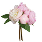 Peonías artificiales de 10" para bodas y eventos - Marfil/rosa