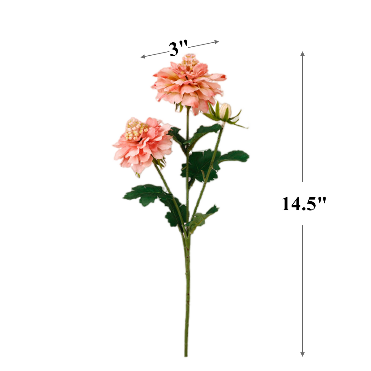 Tallos artificiales de 14.5" 6 piezas para bodas y eventos - Rosa