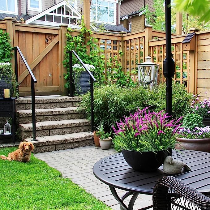 Arbusto artificial con resistencia a los rayos UV de 18" x 12" 8 piezas para jardín, balcón y terraza