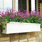 Arbusto artificial con resistencia a los rayos UV de 18" x 12" 8 piezas para jardín, balcón y terraza - Fucsia