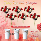 Rosas artificiales de 8" x 10" para jardín, balcón y terraza