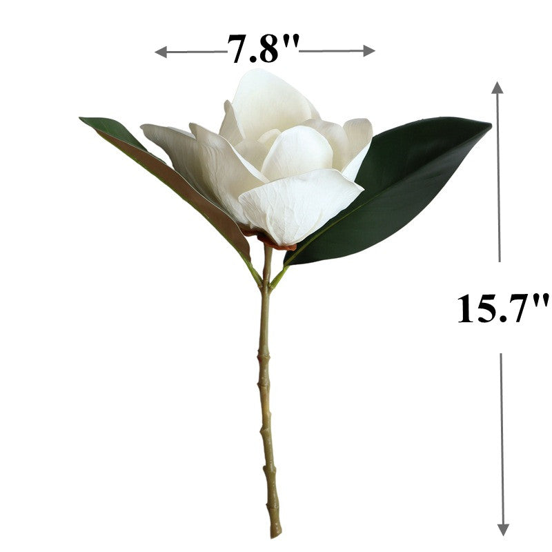Magnolias artificiales con tacto real de 15" para bodas y eventos