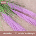 Pampas artificiales con resistencia a los rayos UV de 33" para jardín, balcón y terraza - Light amarillo