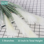 Pampas artificiales con resistencia a los rayos UV de 33" para jardín, balcón y terraza - Rojo rosa