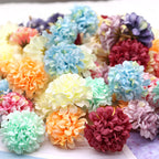 Hortensias artificiales de 1.7" 10 piezas para bodas y eventos - Azul claro/amarillo