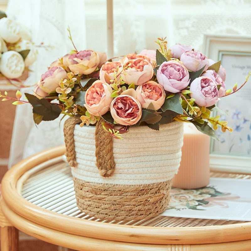 Peonías artificiales de 12" para bodas y eventos - Blanco