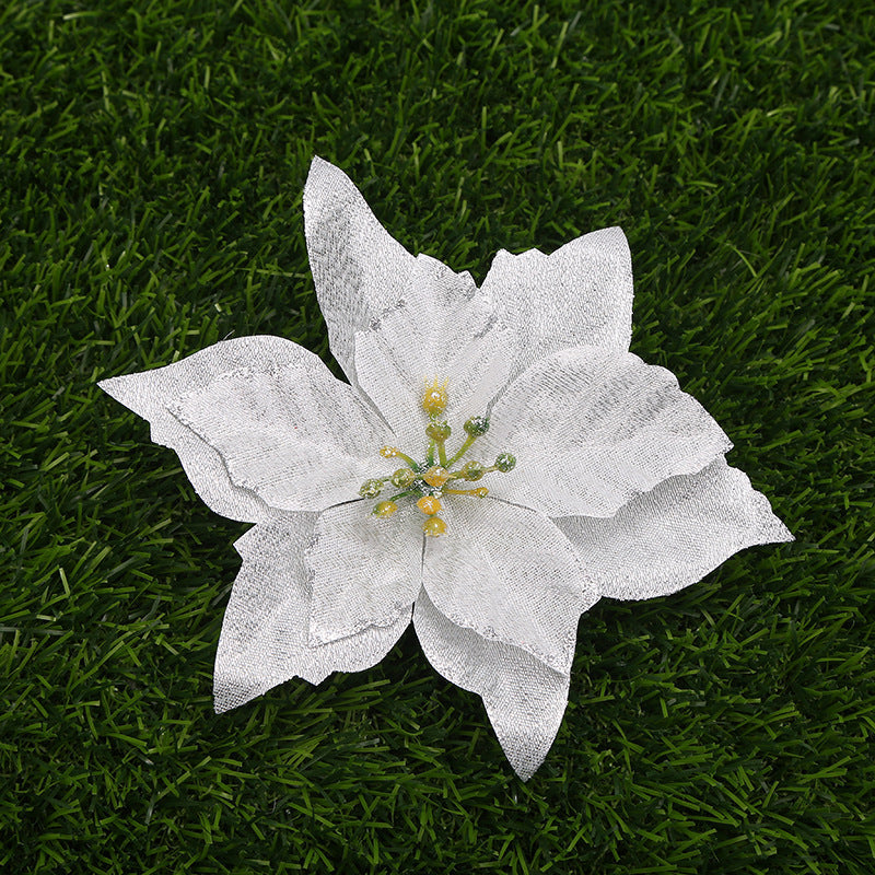 Flores de Pascua artificiales de 5" x 5" 10 piezas para bodas y eventos