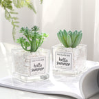 Planta artificial en maceta de 4" x 3" para jardín, balcón y terraza - 2
