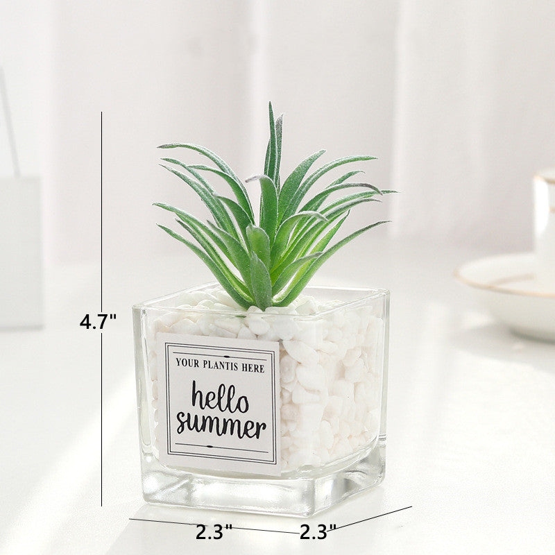 Planta artificial en maceta de 4" x 3" para jardín, balcón y terraza