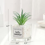 Planta artificial en maceta de 4" x 3" para jardín, balcón y terraza