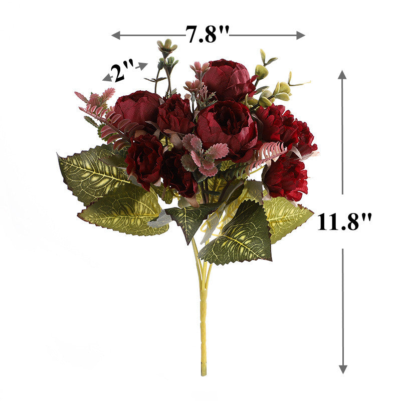 Peonías artificiales de 11" para arreglos florales y proyectos DIY - Dusty amarillo