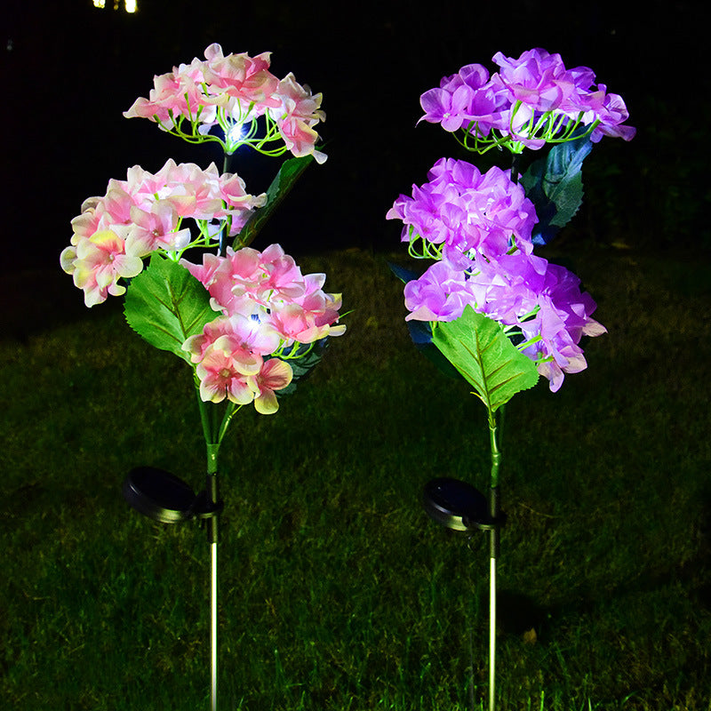 Hortensias artificiales con resistencia a los rayos UV de 29" para jardín, balcón y terraza - Verde