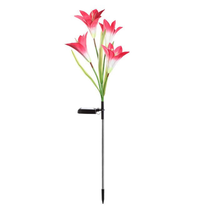 Lirios artificiales con resistencia a los rayos UV de 27" para jardín, balcón y terraza - Blanco