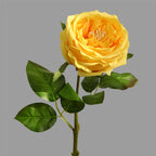 Rosas artificiales con tacto real de 17.7" para bodas y eventos - Amarillo