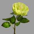 Rosas artificiales con tacto real de 17.7" para bodas y eventos - Verde-amarillo