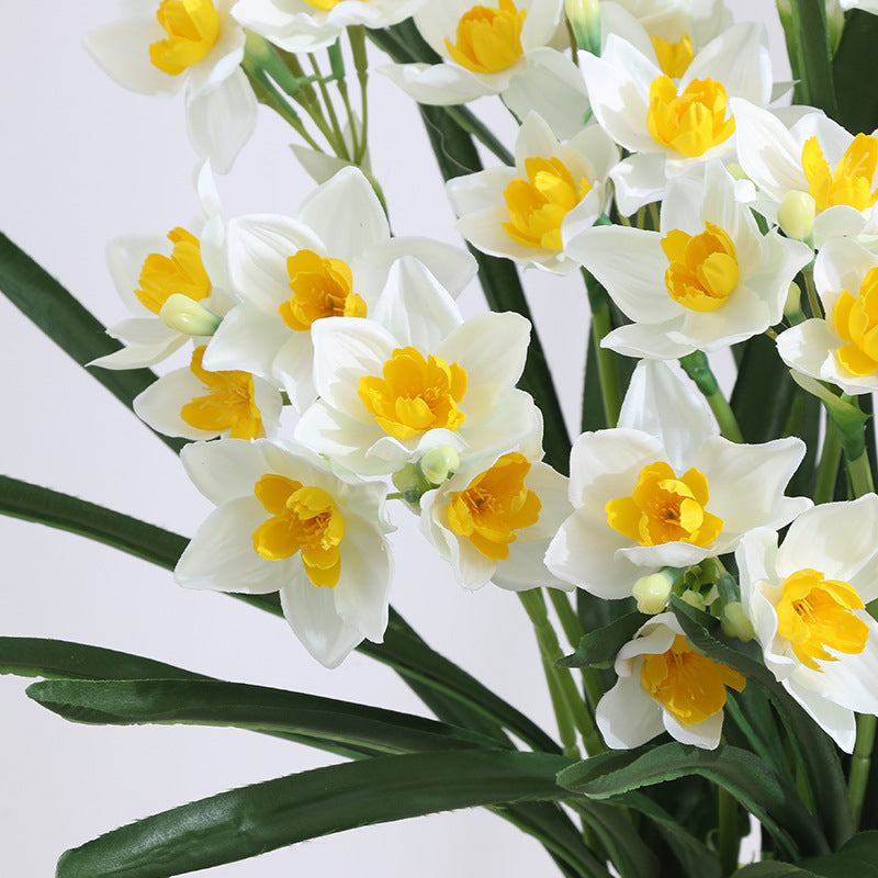 Narcisos artificiales de 23" para decoración del hogar, eventos y escaparates - Blanco