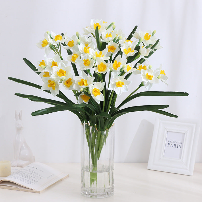 Narcisos artificiales de 23" para decoración del hogar, eventos y escaparates - Amarillo