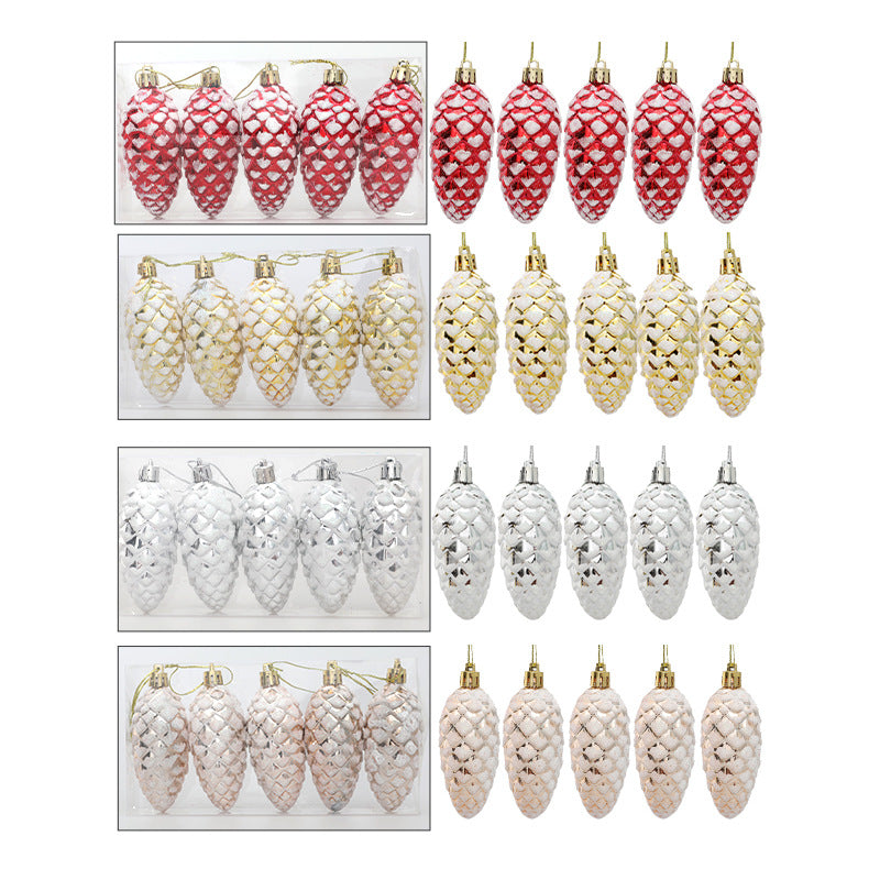 Ramas de pino artificiales de 4" x 2" 5 piezas para bodas y eventos - Rojo