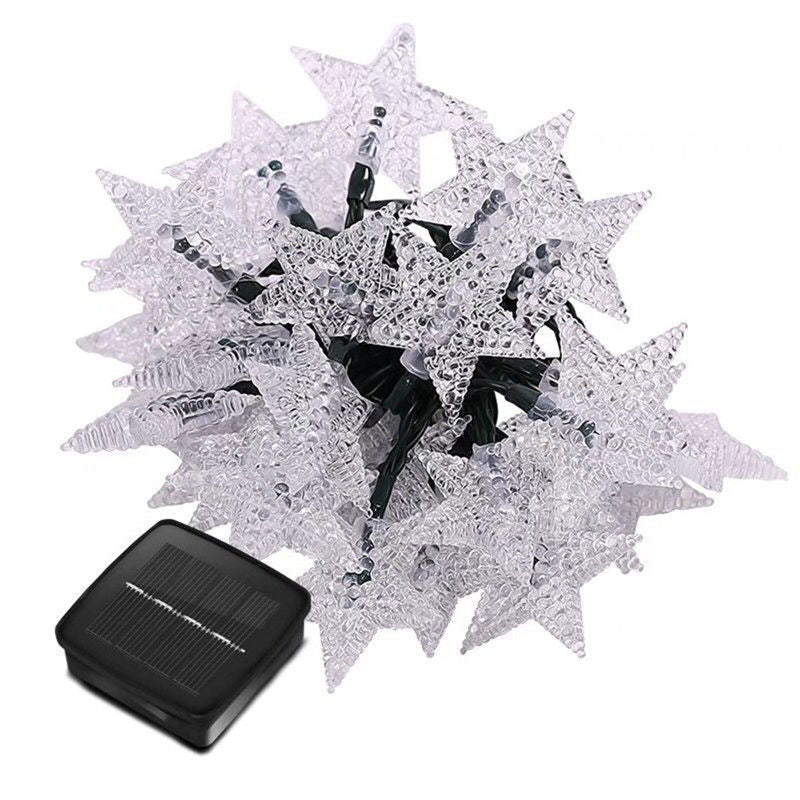 Flores artificiales con resistencia a los rayos UV para jardín, balcón y terraza - 22 m/72 ft Warm lights