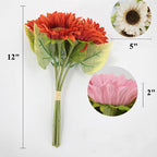 Girasoles artificiales de 12" para bodas y eventos - Rojo