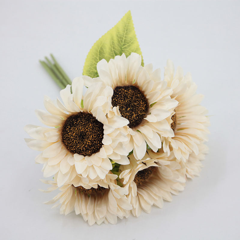 Girasoles artificiales de 12" para bodas y eventos - Champán