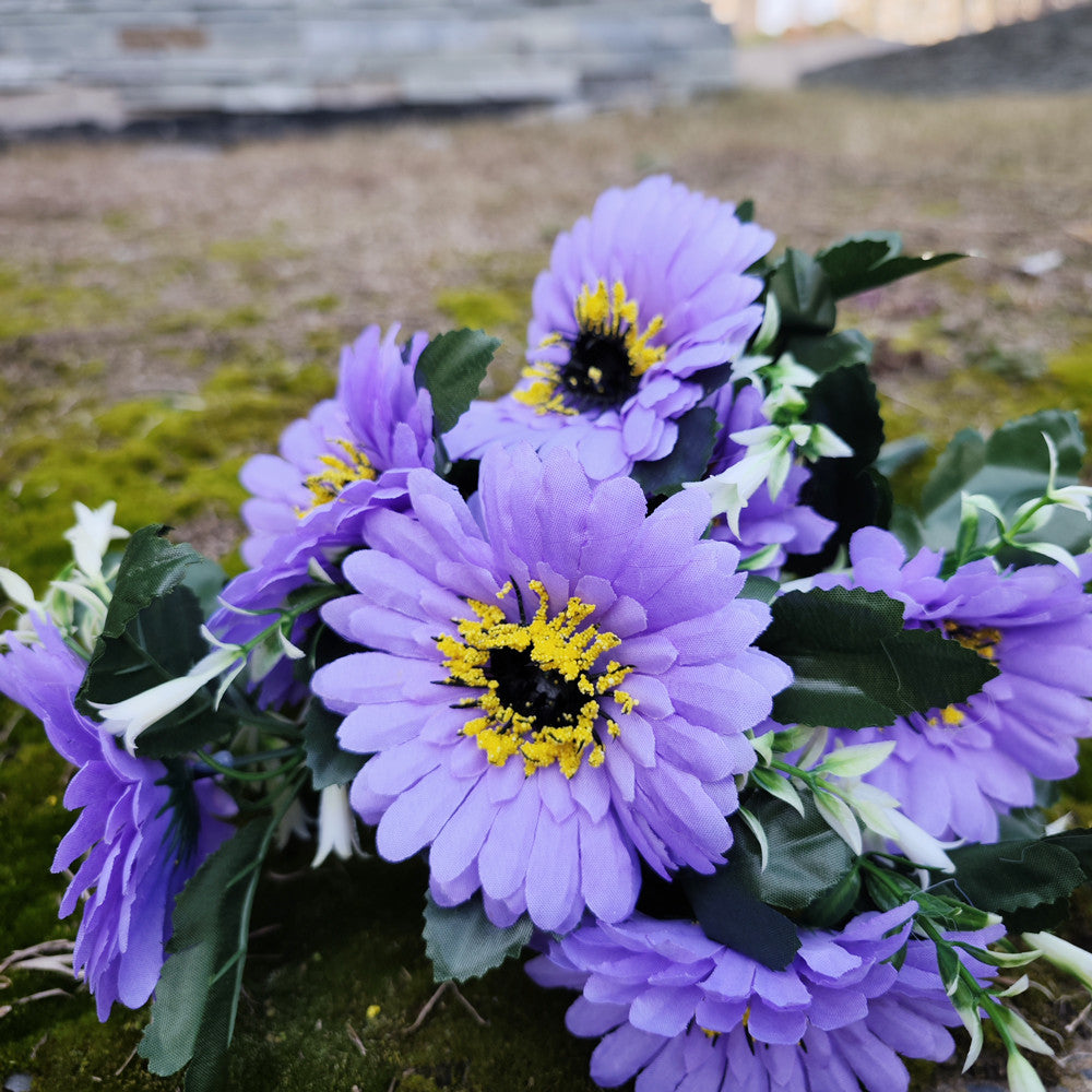 Flores artificiales para cementerio de 16" x 10" para bodas y eventos - Amarillo