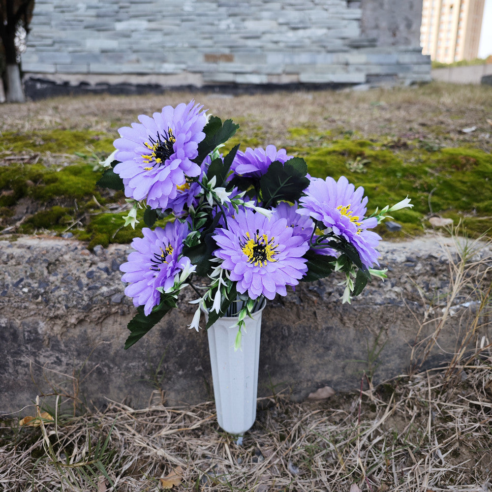 Flores artificiales para cementerio de 16" x 10" para bodas y eventos - Lilac