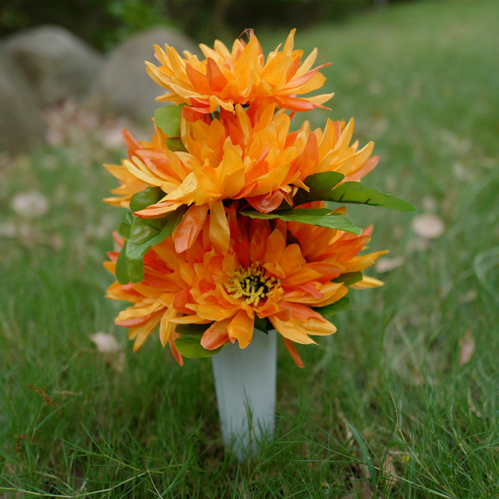 Crisantemos artificiales de 16" x 12" para bodas y eventos - Naranja