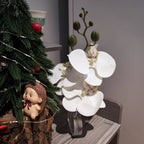 Orquídeas phalaenopsis artificiales con resistencia a los rayos UV con tacto real de 10" x 3" para jardín, balcón y terraza