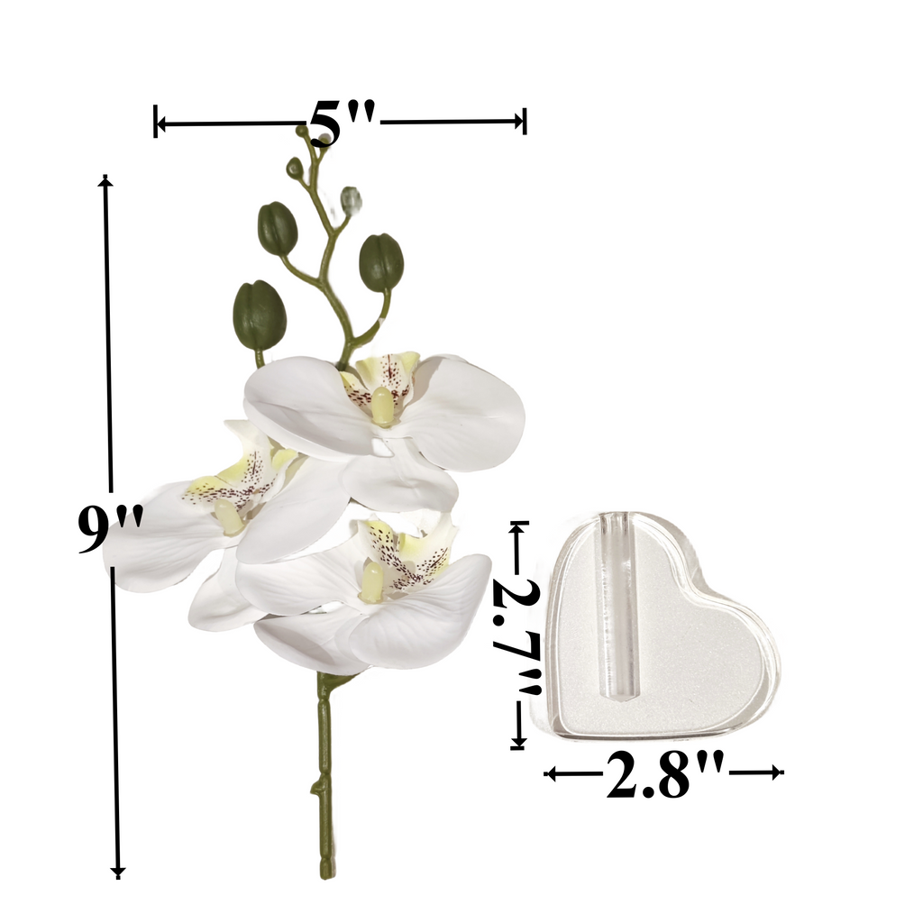 Orquídeas phalaenopsis artificiales con resistencia a los rayos UV con tacto real de 10" x 3" para jardín, balcón y terraza