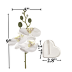 Orquídeas phalaenopsis artificiales con resistencia a los rayos UV con tacto real de 10" x 3" para jardín, balcón y terraza