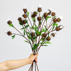 Tallos artificiales de 32" para bodas y eventos - Gris/blanco
