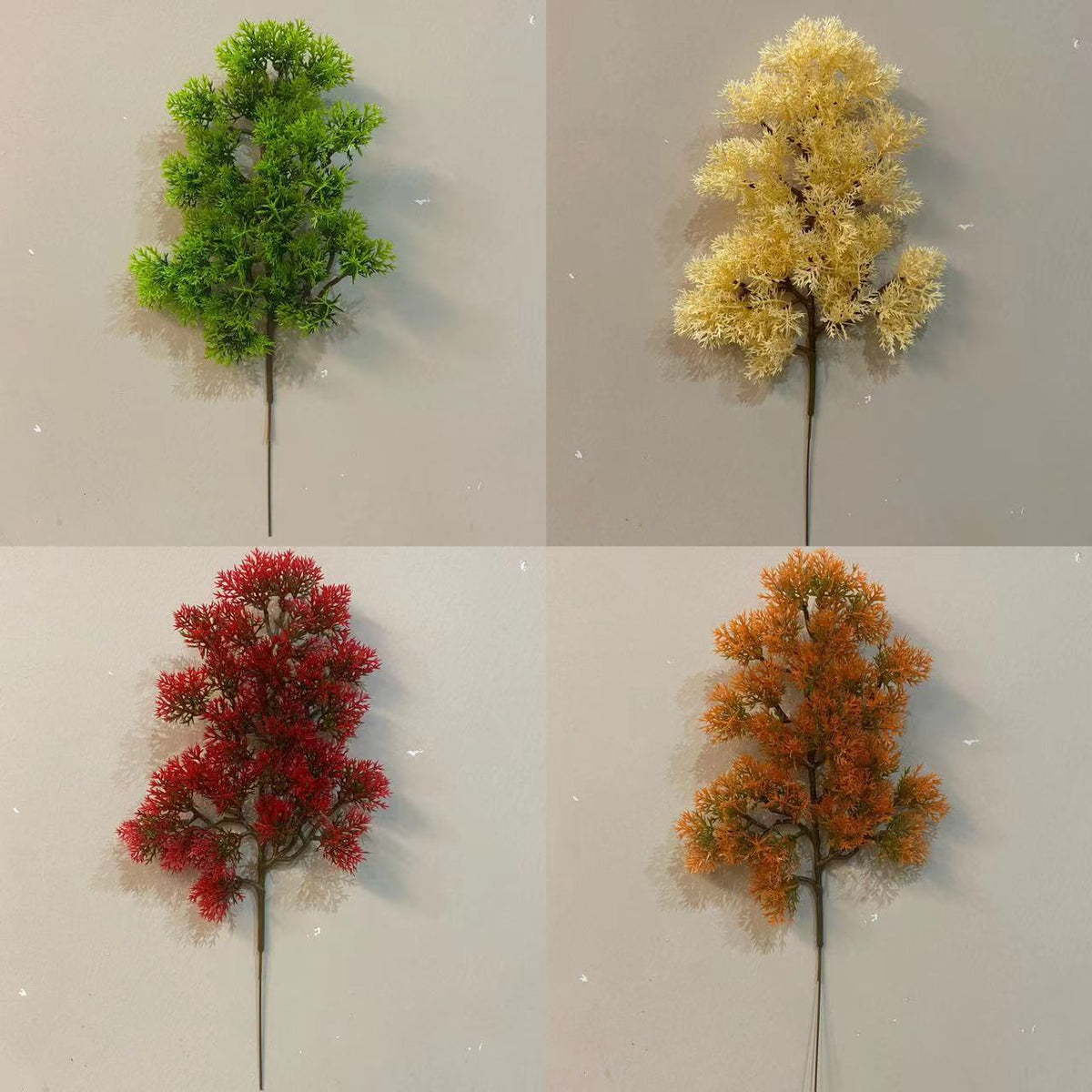 Ramas de pino artificiales de 13" x 6" para bodas y eventos - Verde