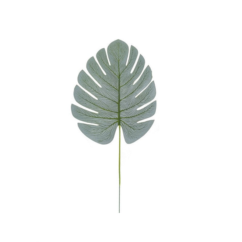 Hojas de palmera artificiales con resistencia a los rayos UV 10 piezas para jardín, balcón y terraza - 15.7" dusty verde